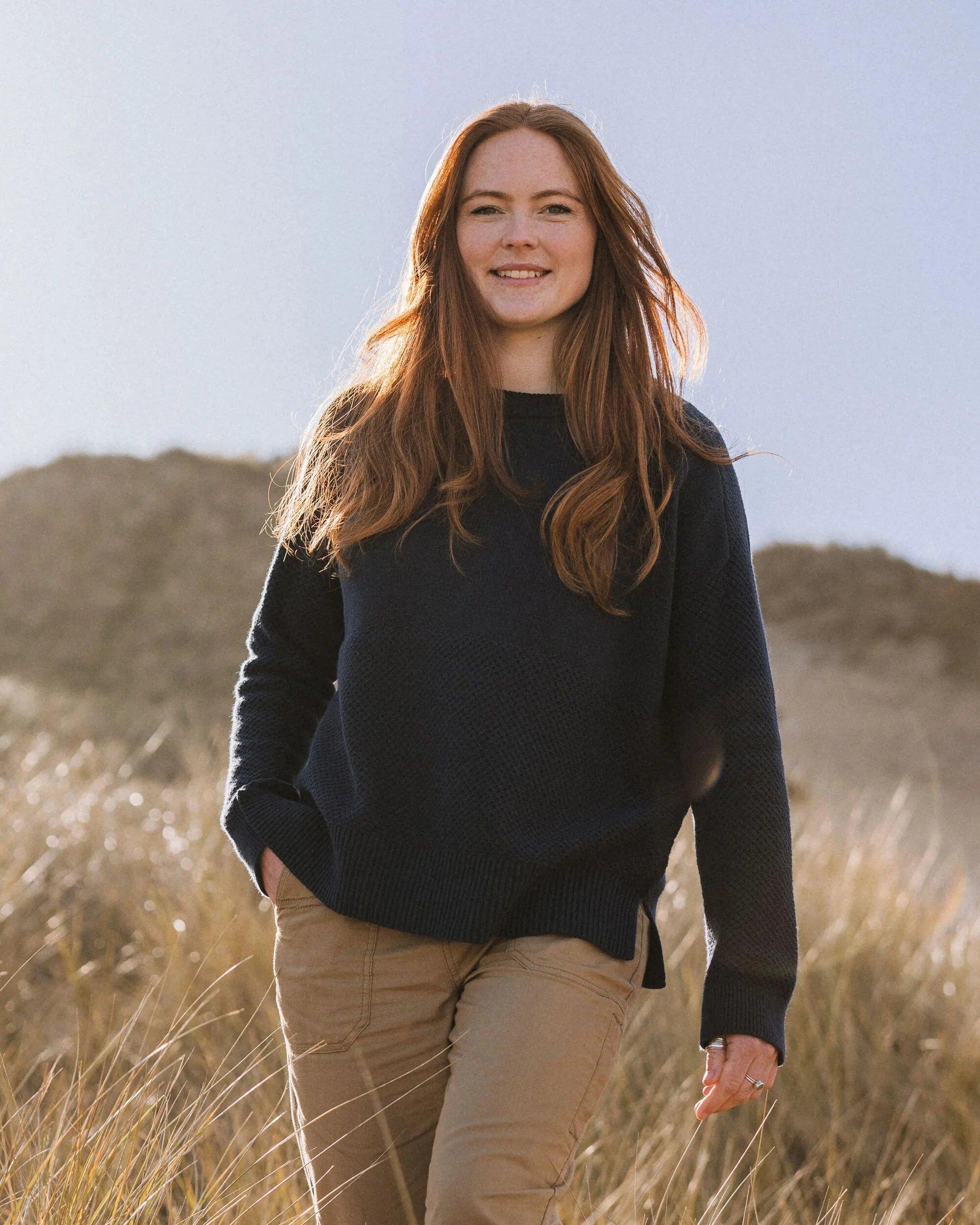 Women's Cove Cotton Knitted Jumper - Navy