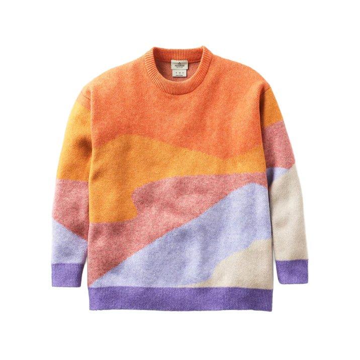 Women's Scenic Knitted Jumper - Purple / Orange