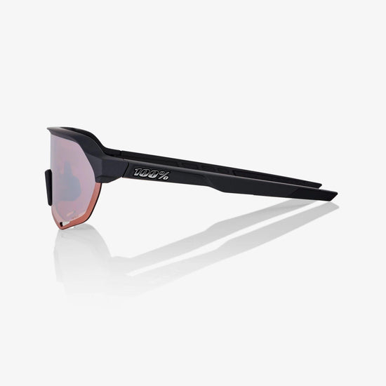 S2 Sunglasses - Soft Tact Black - HiPER Crimson Silver Mirror Len