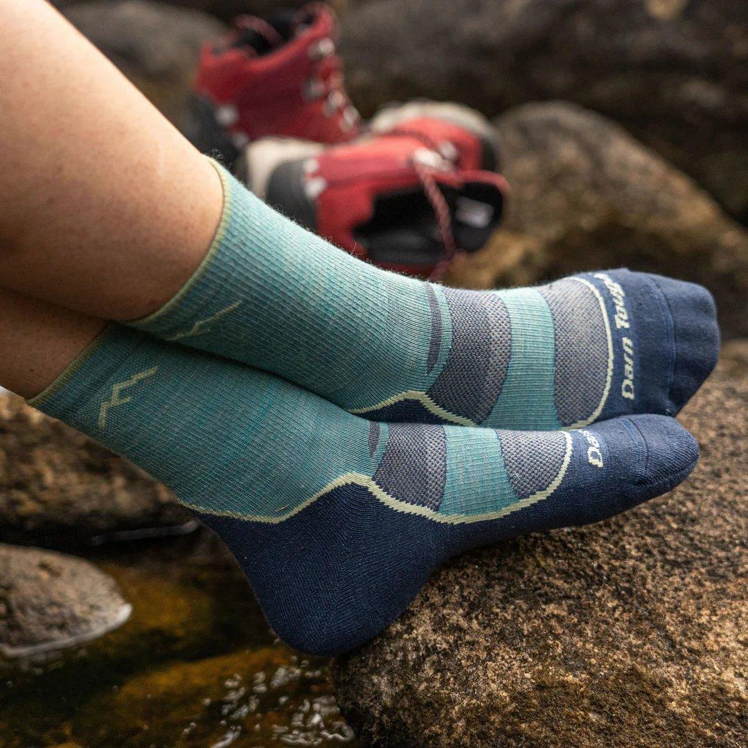 Women's Light Hiker Micro Crew Hiking Socks - Aqua