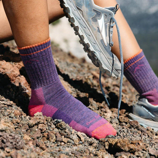Women's Hiker Micro Crew Midweight Hiking Sock - Plum Heather