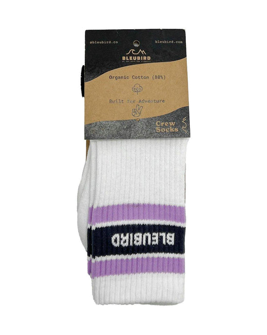 Unisex Crew Socks - White / Purple