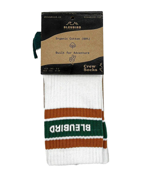 Unisex Crew Socks - White / Orange