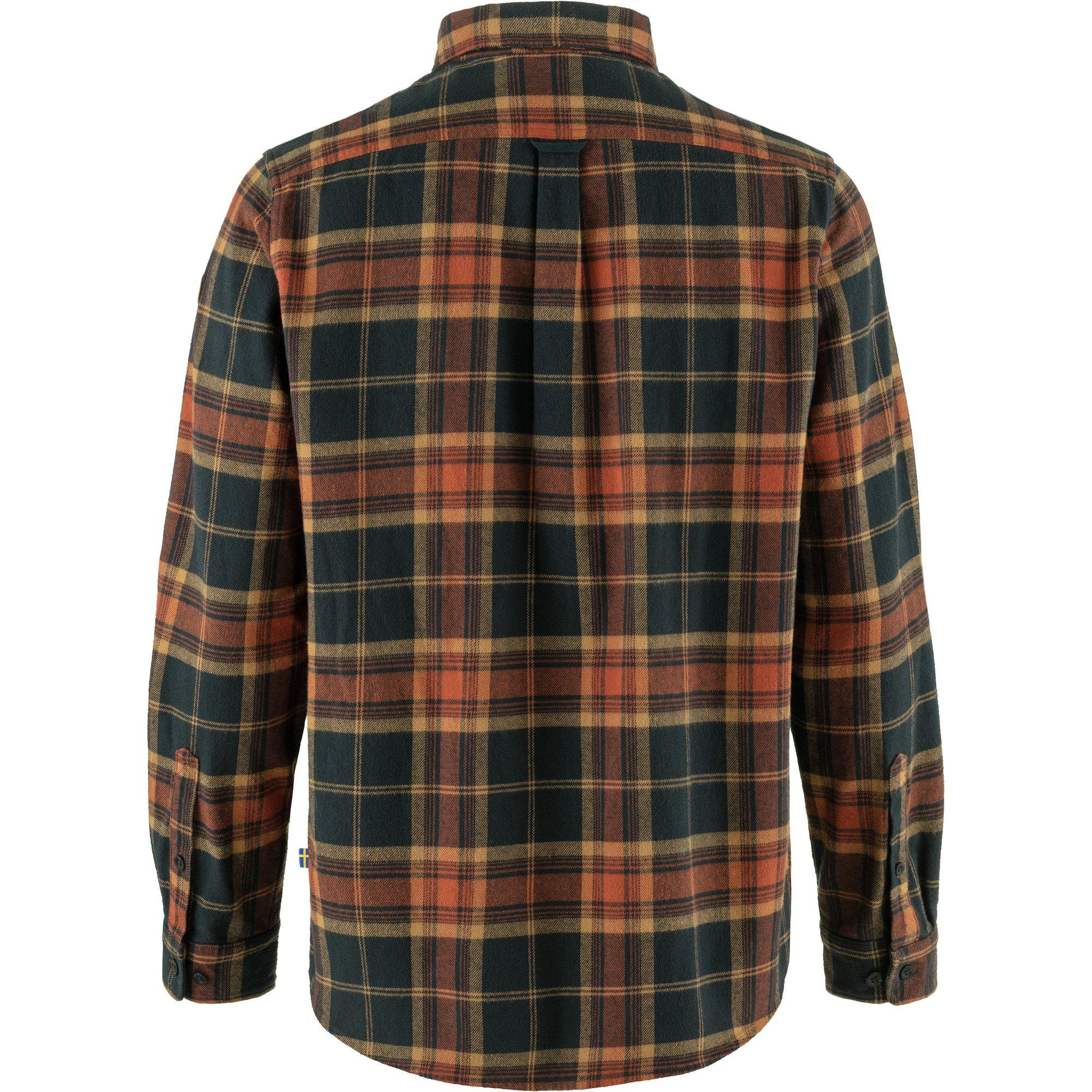 Men's Ovik Twill Shirt - Navy / Orange Checked
