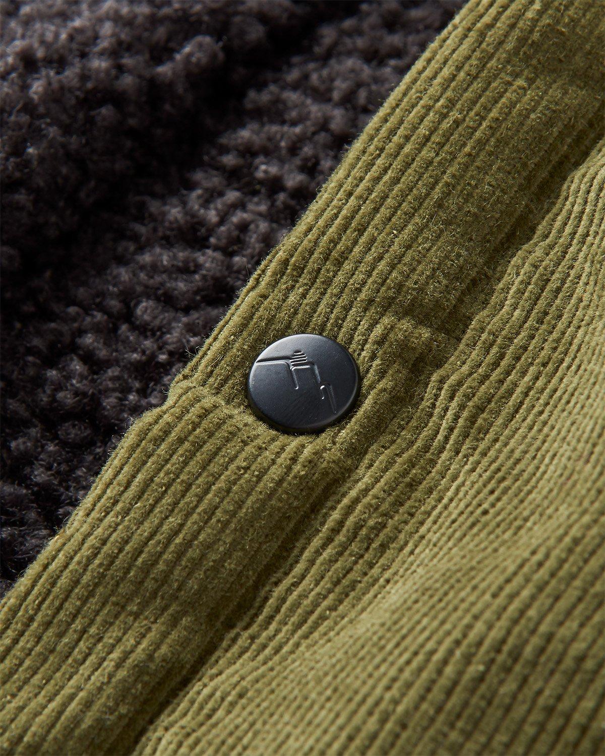 Men's Kodiak Sherpa Lined Cord Overshirt - Green