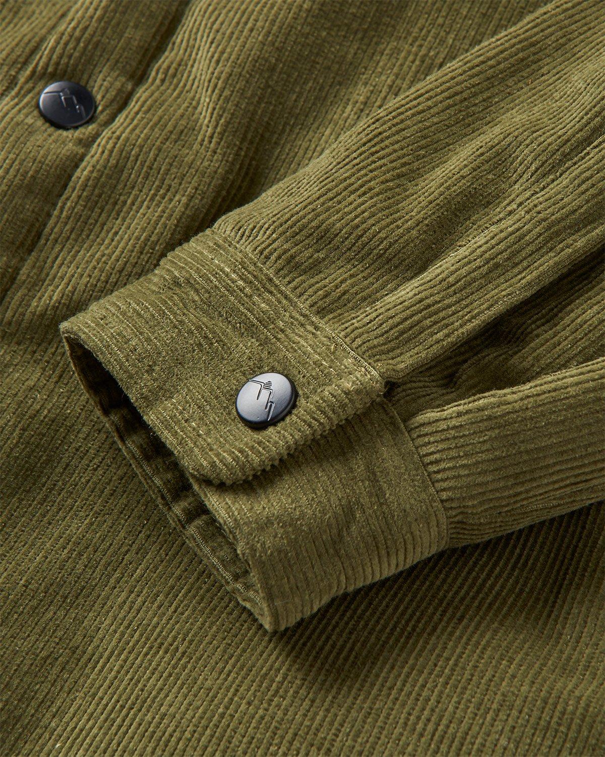 Men's Kodiak Sherpa Lined Cord Overshirt - Green