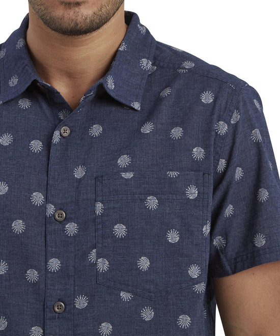 Men's Newar Peacock Short-Sleeve Shirt - Navy