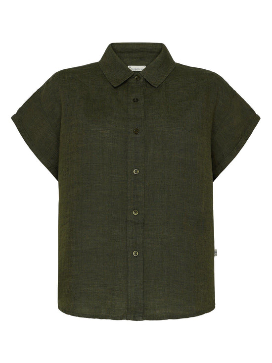 Women's Aster Linen Shirt - Green