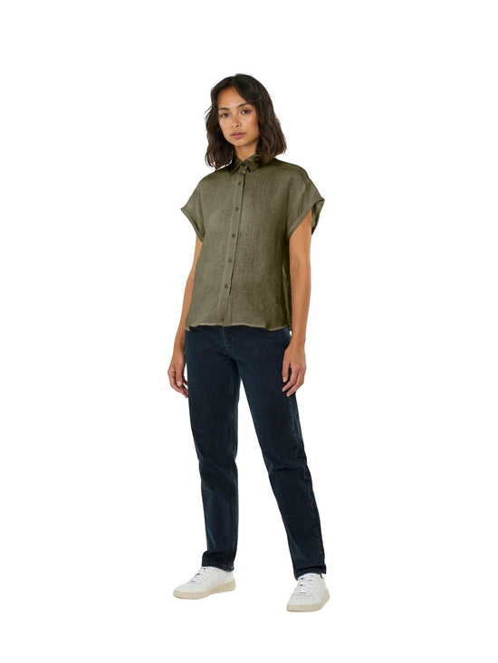 Women's Aster Linen Shirt - Green