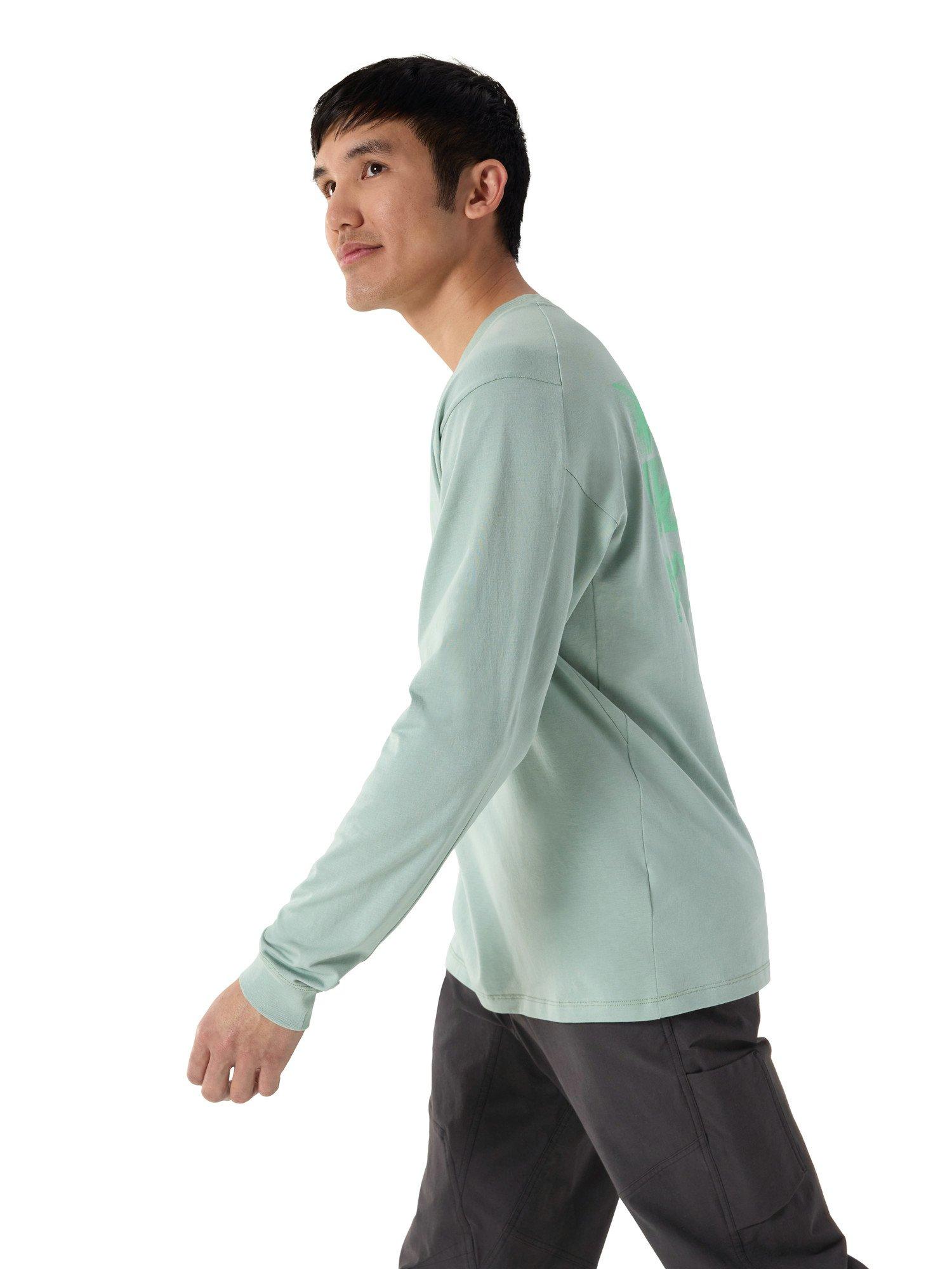 Men's Kragg SL Cotton Long-Sleeve T-Shirt - Stone Green / Phosphorescent