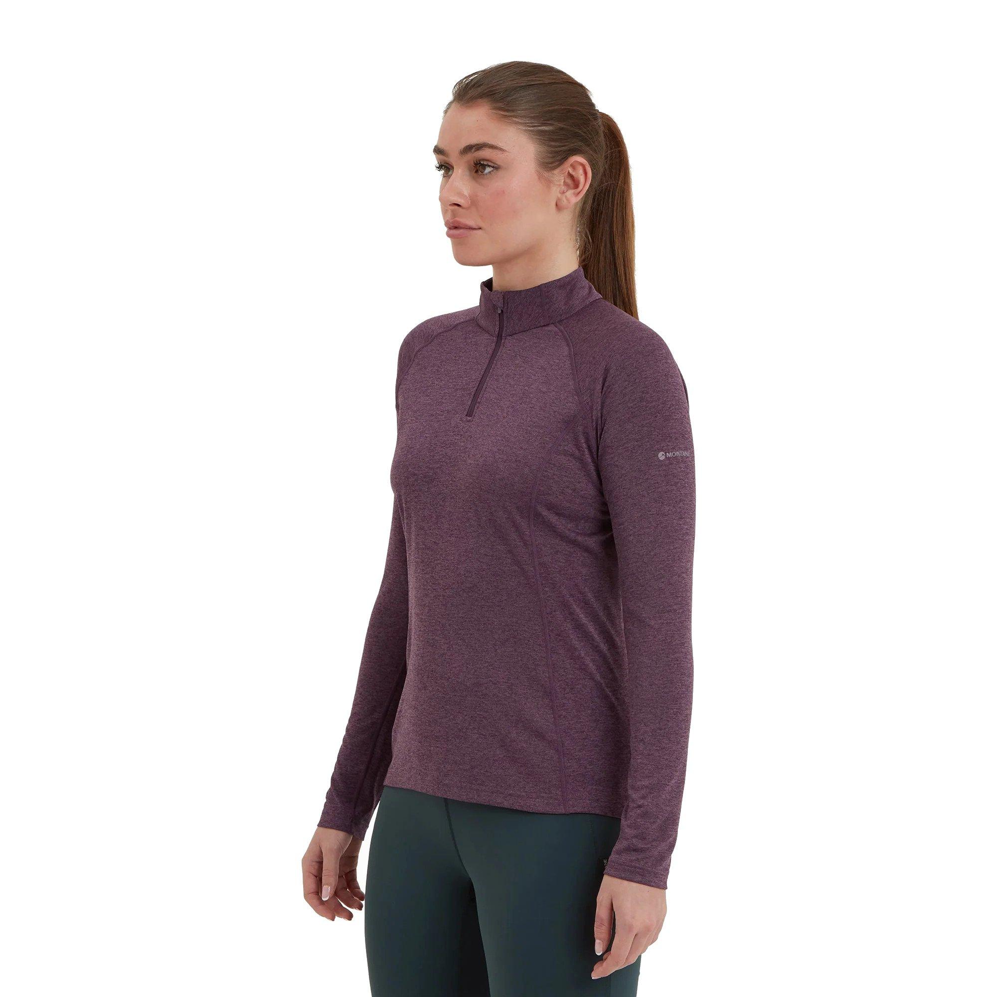 Women’s Dart Zip Neck Long Sleeved Technical Top - Purple