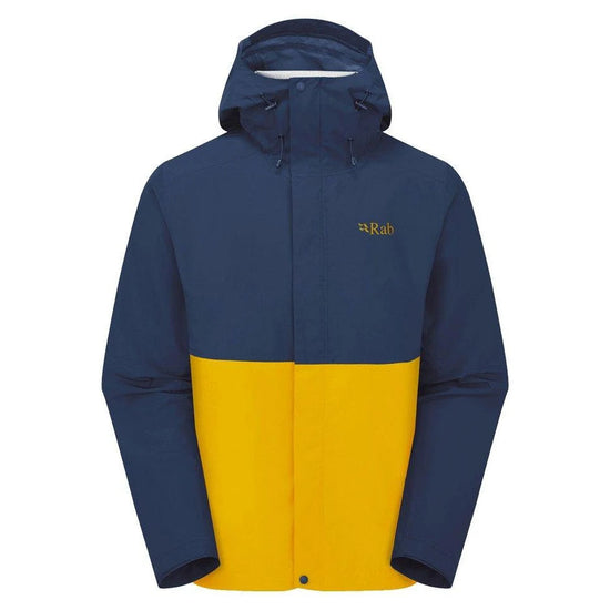 Men's Downpour Waterproof Jacket - Navy / Yellow