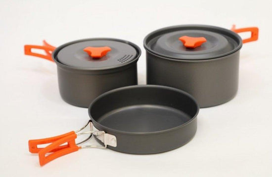 Hard Anodised 2 Person Cook Kit - Grey