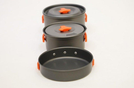 Hard Anodised 2 Person Cook Kit - Grey