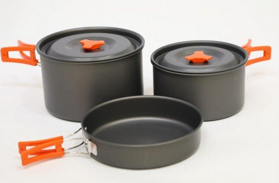 Hard Anodised 4 Person Cook Kit - Grey