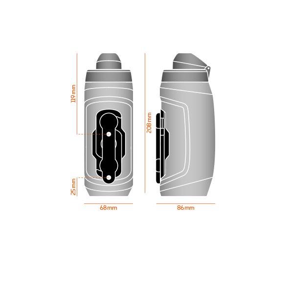 TWIST Bottle 590ml + Bike Base - Grey