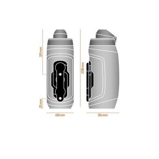 TWIST Bottle 590ml + Bike Base - Grey