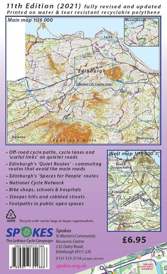 Edinburgh Cycle Map - 11th Edition, 2021