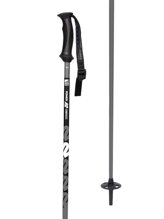 Men's Power Composite Ski Poles - Grey