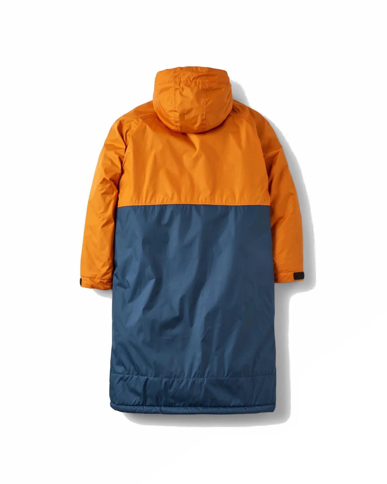 Unisex Waves Sherpa Lined Changing Robe - Orange/Blue