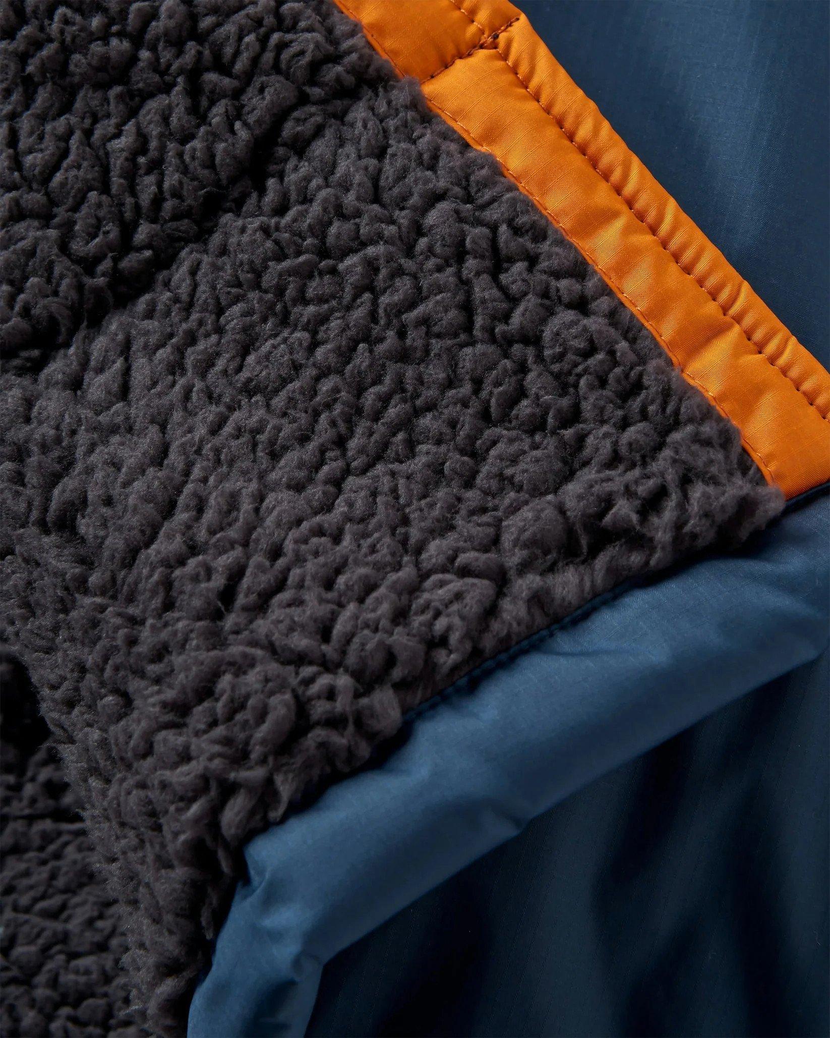 Unisex Waves Sherpa Lined Changing Robe - Orange/Blue