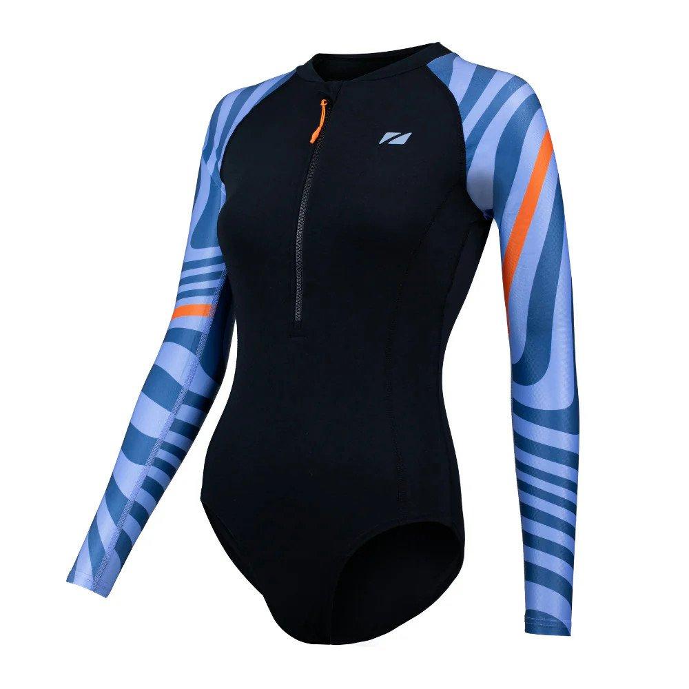 Women's Open Water Swim Renew Long Sleeve Swimsuit - Black