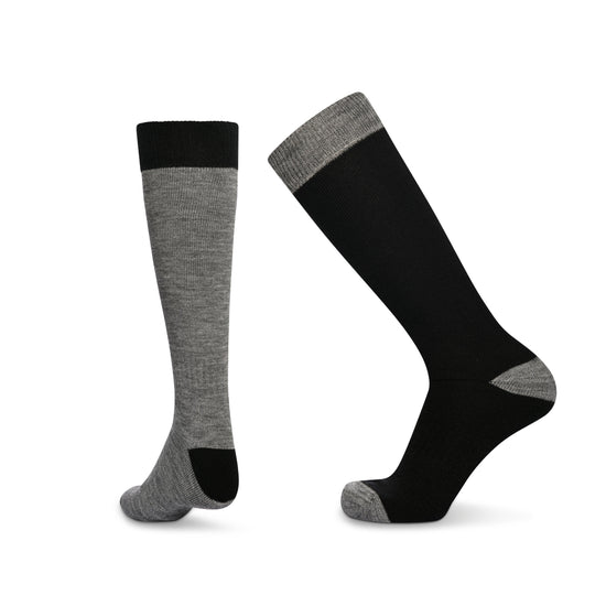 Men's 2 Pack Ski Socks - Black/Grey