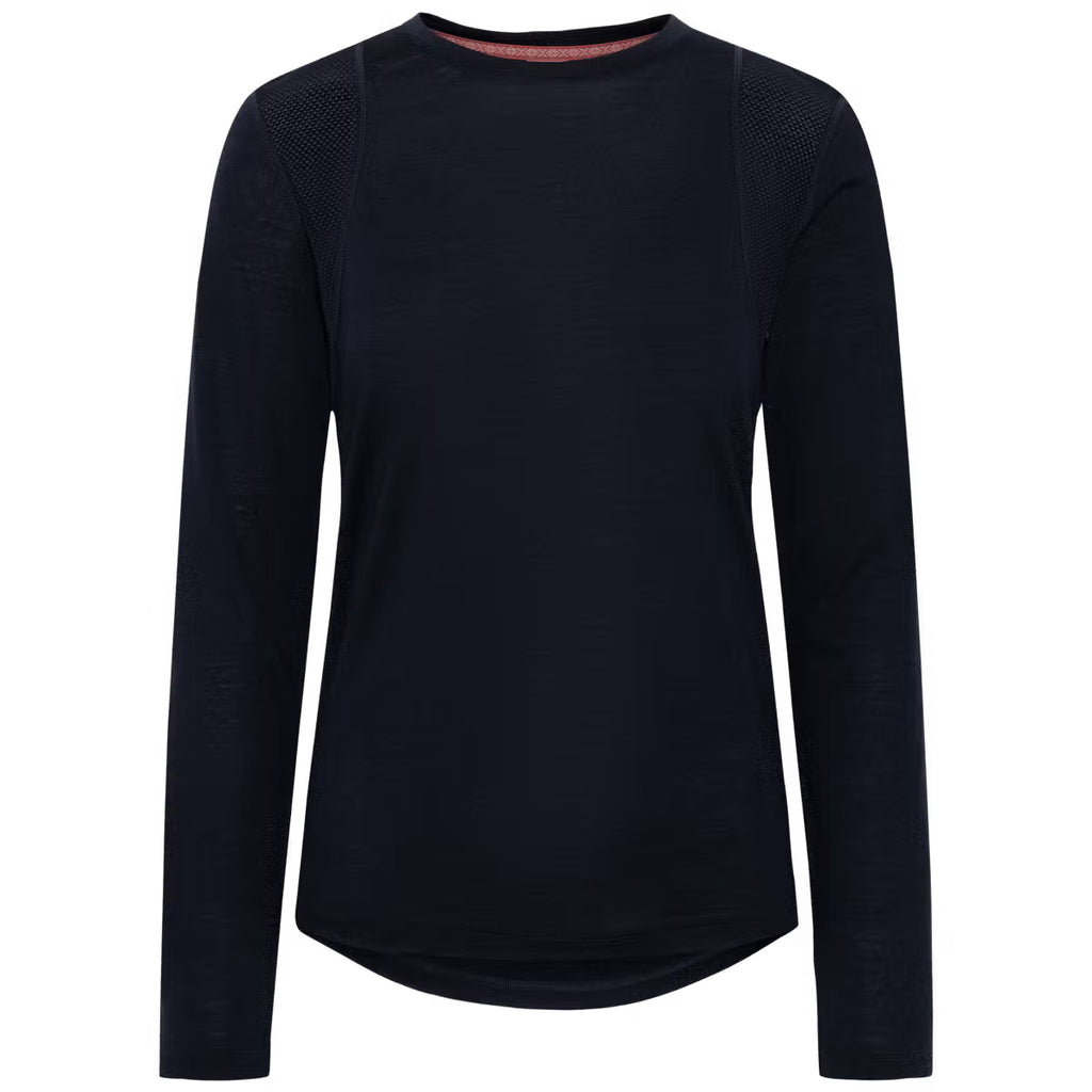 Navy Kari Traa long-sleeve base layer on a white background.