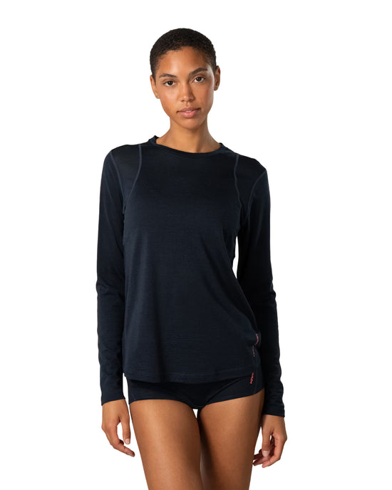 Women's Embla Wool Long-Sleeve Base Layer Top - Navy