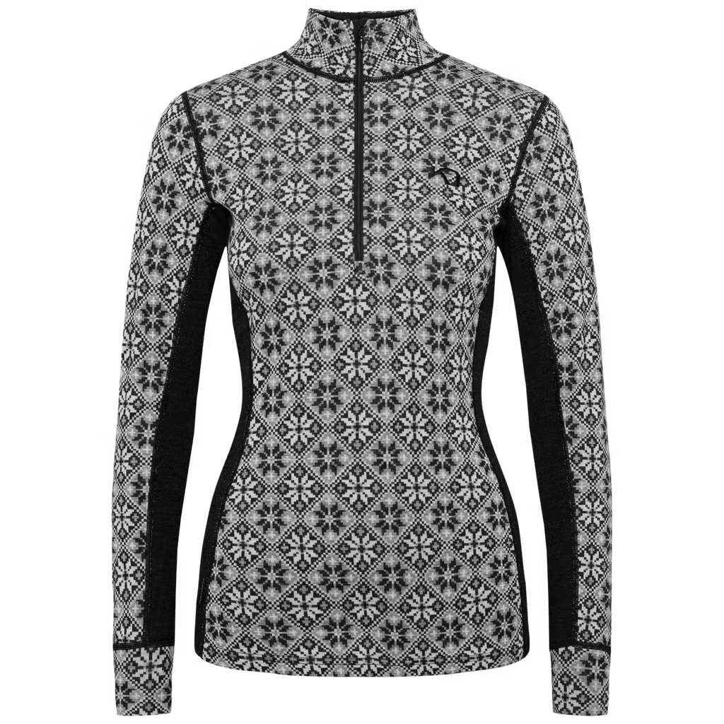 Women's Rose 1/2 Zip Base Layer Top - Black