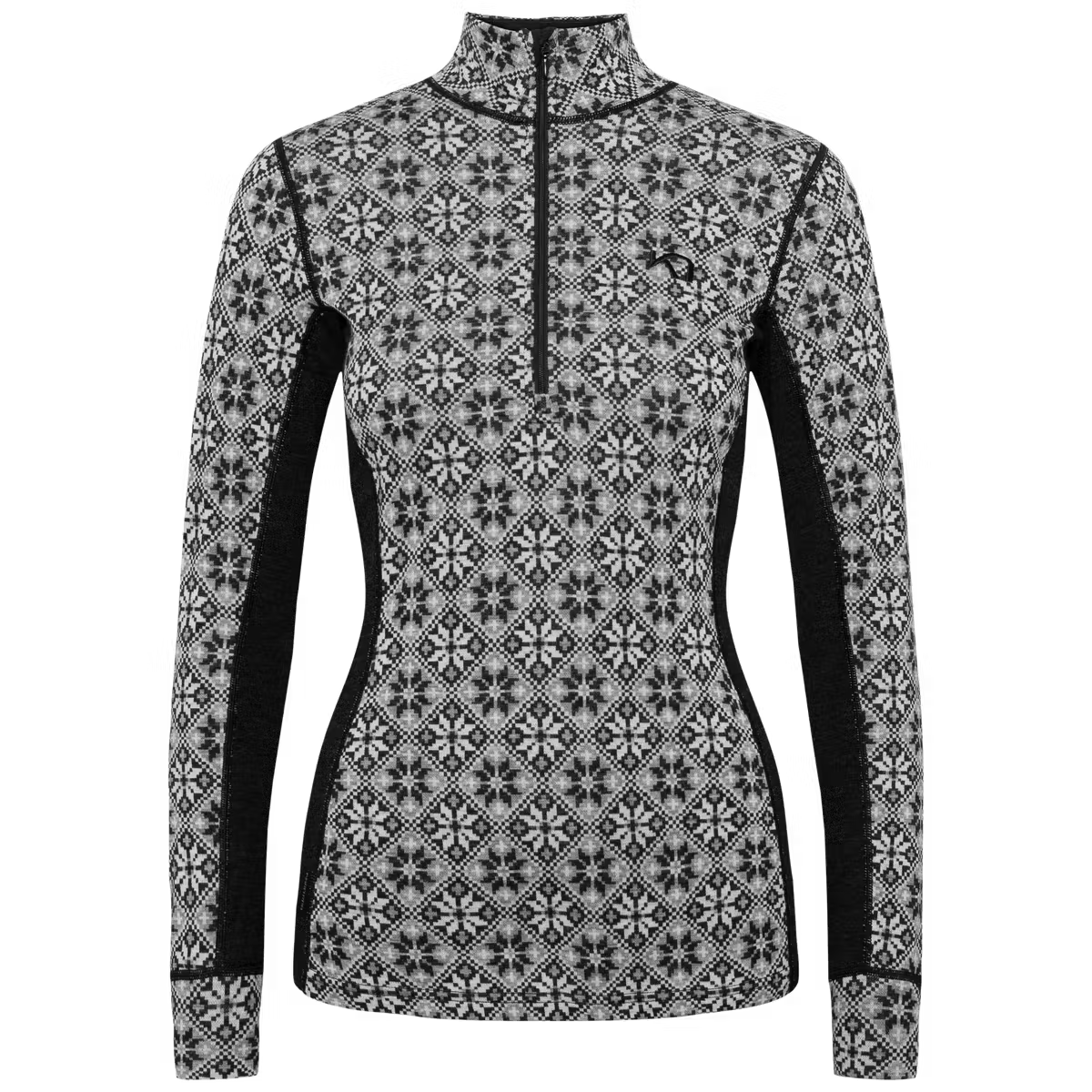 Women's Rose 1/2 Zip Base Layer Top - Black
