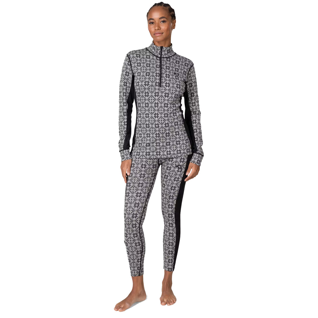Women's Rose 1/2 Zip Base Layer Top - Black