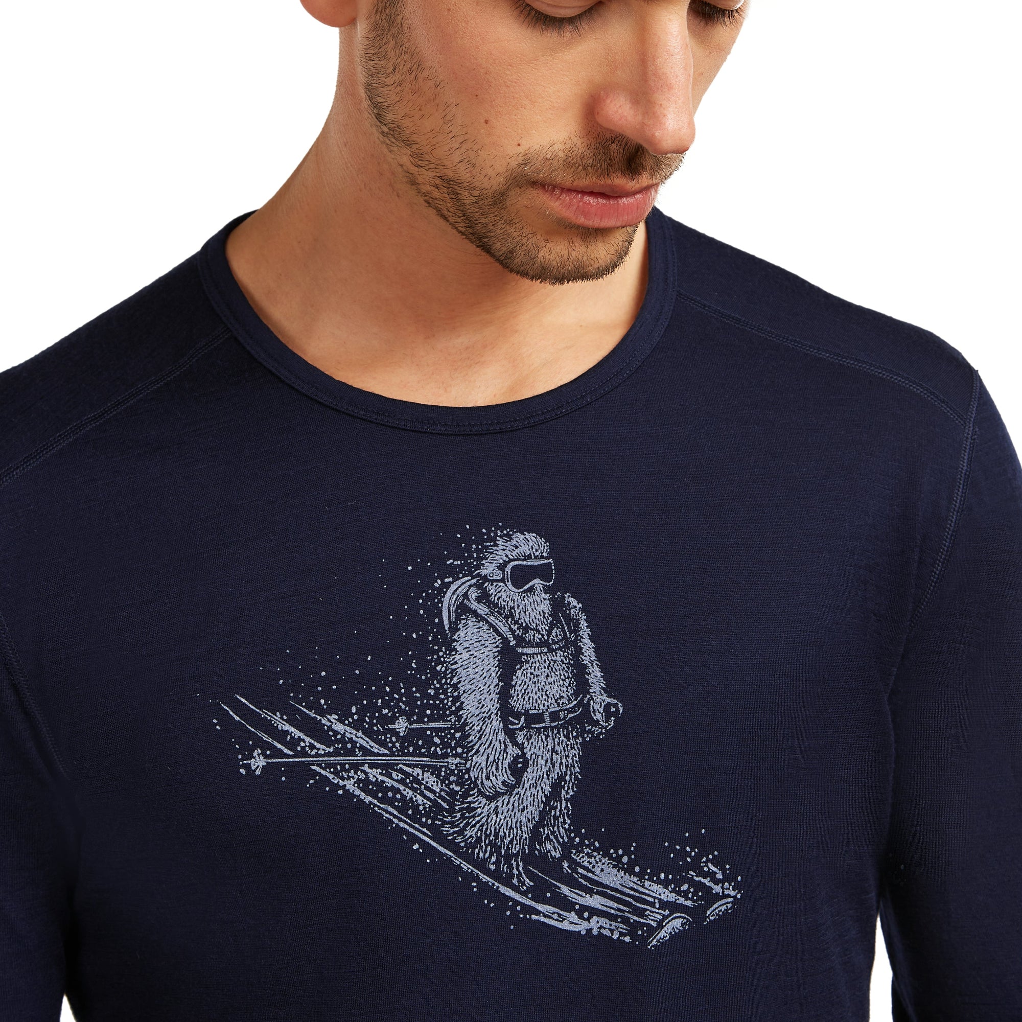 Men's 200 Oasis Long Sleeve Crewe Top - Navy