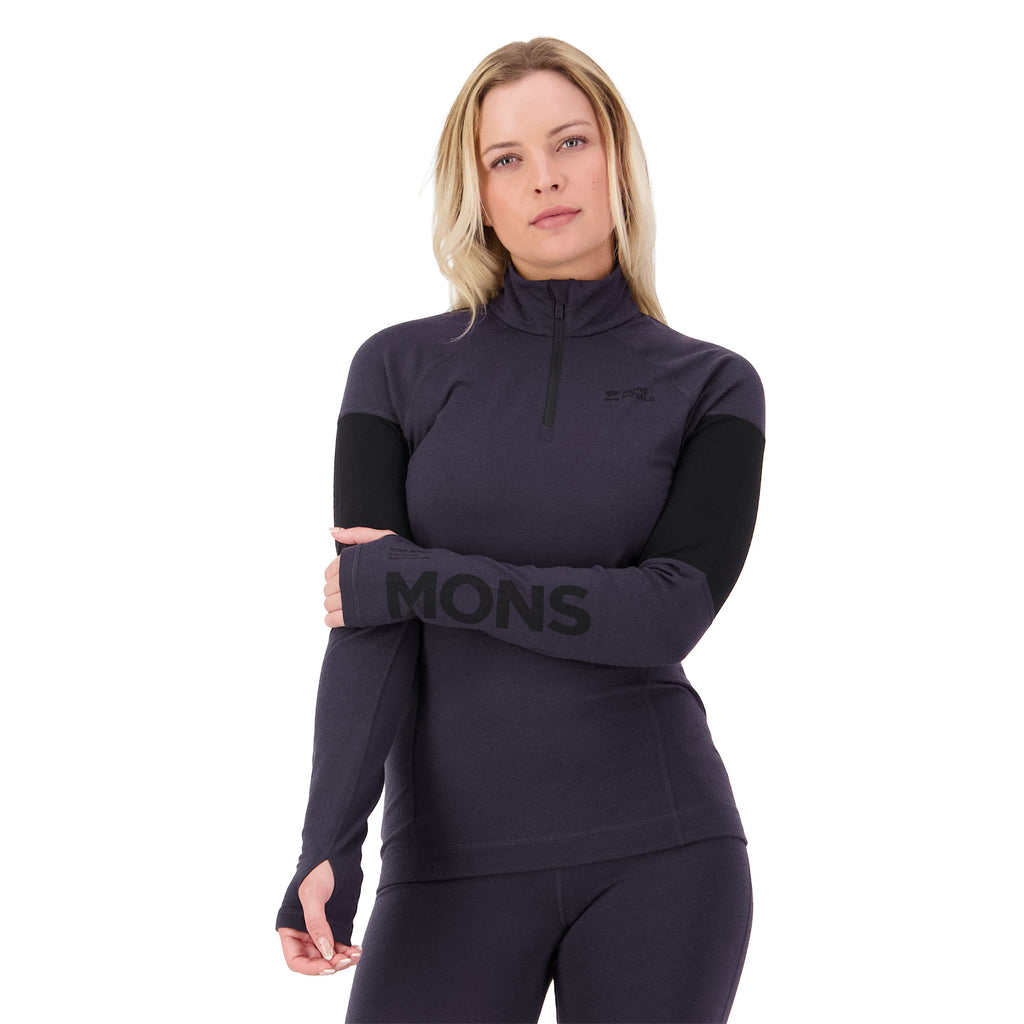Women's Olympus Merino Base Layer 1/4 Zip - Grey