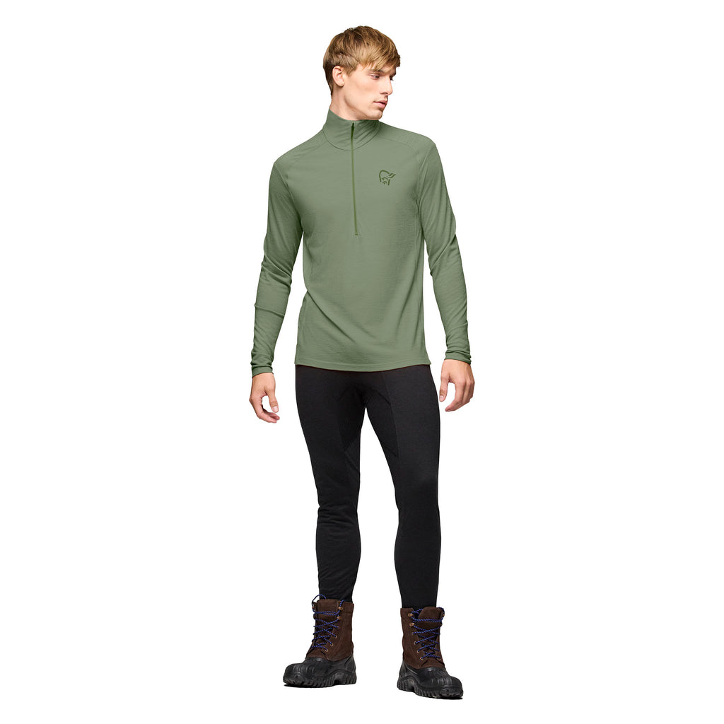 Men’s Femund PureUll Zip Neck Base Layer - Green