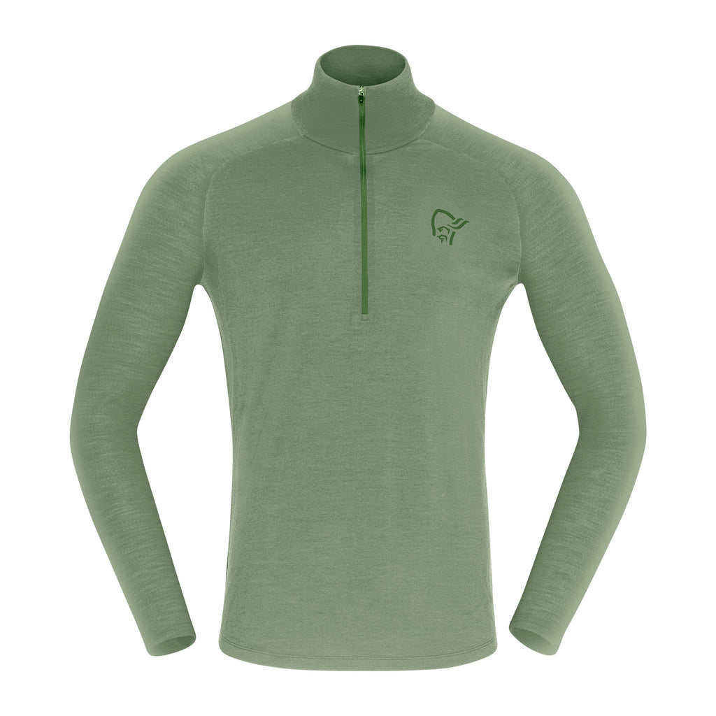 Men’s Femund PureUll Zip Neck Base Layer - Green