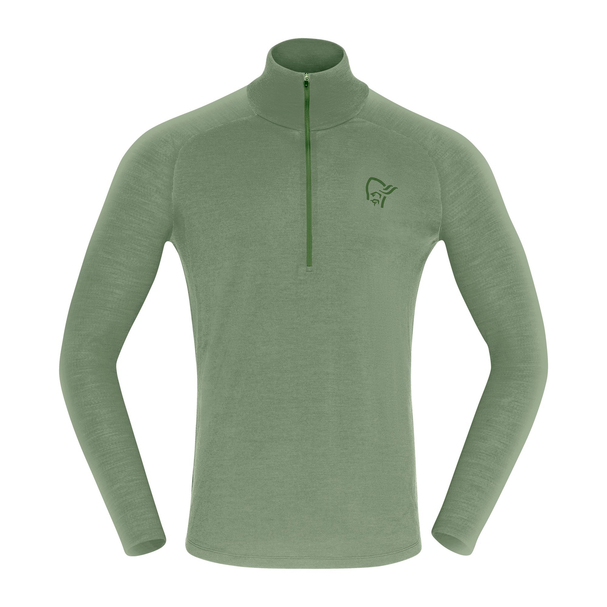 Men’s Femund PureUll Zip Neck Base Layer - Green
