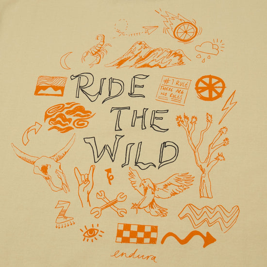 Unisex Ride The Wild Graphic T-Shirt - Cream