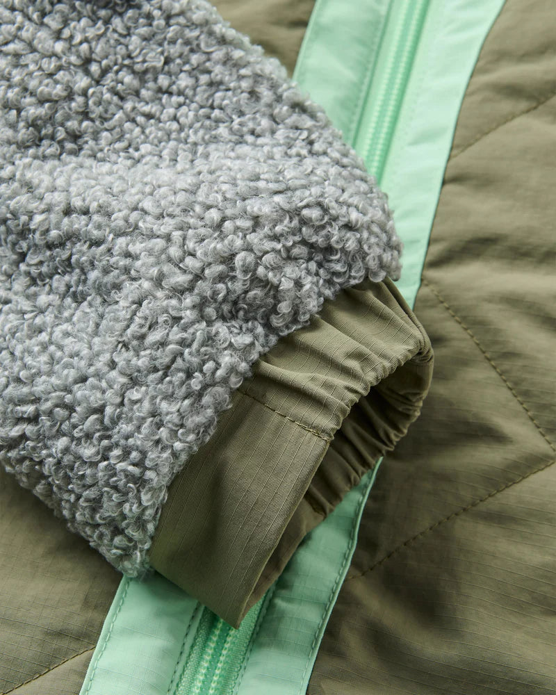 Women's Lara Quilted Jacket - Grey / Green