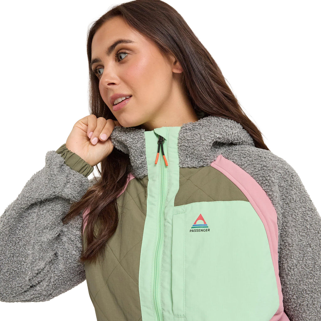 Women's Lara Quilted Jacket - Grey / Green
