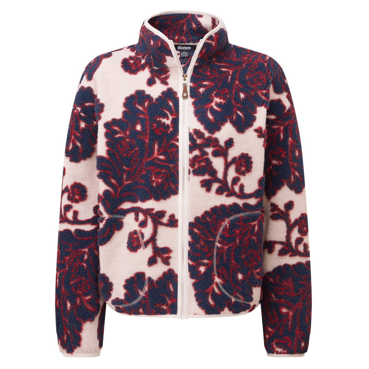Women's Tara Full Zip Fleece - Cream / Red