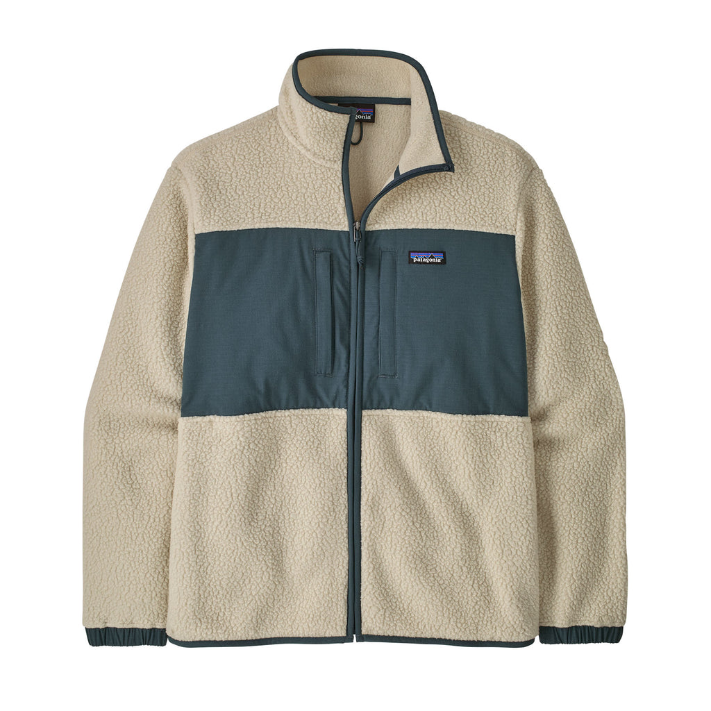Men's Retro Pile Fleece Patch Jacket - Cream