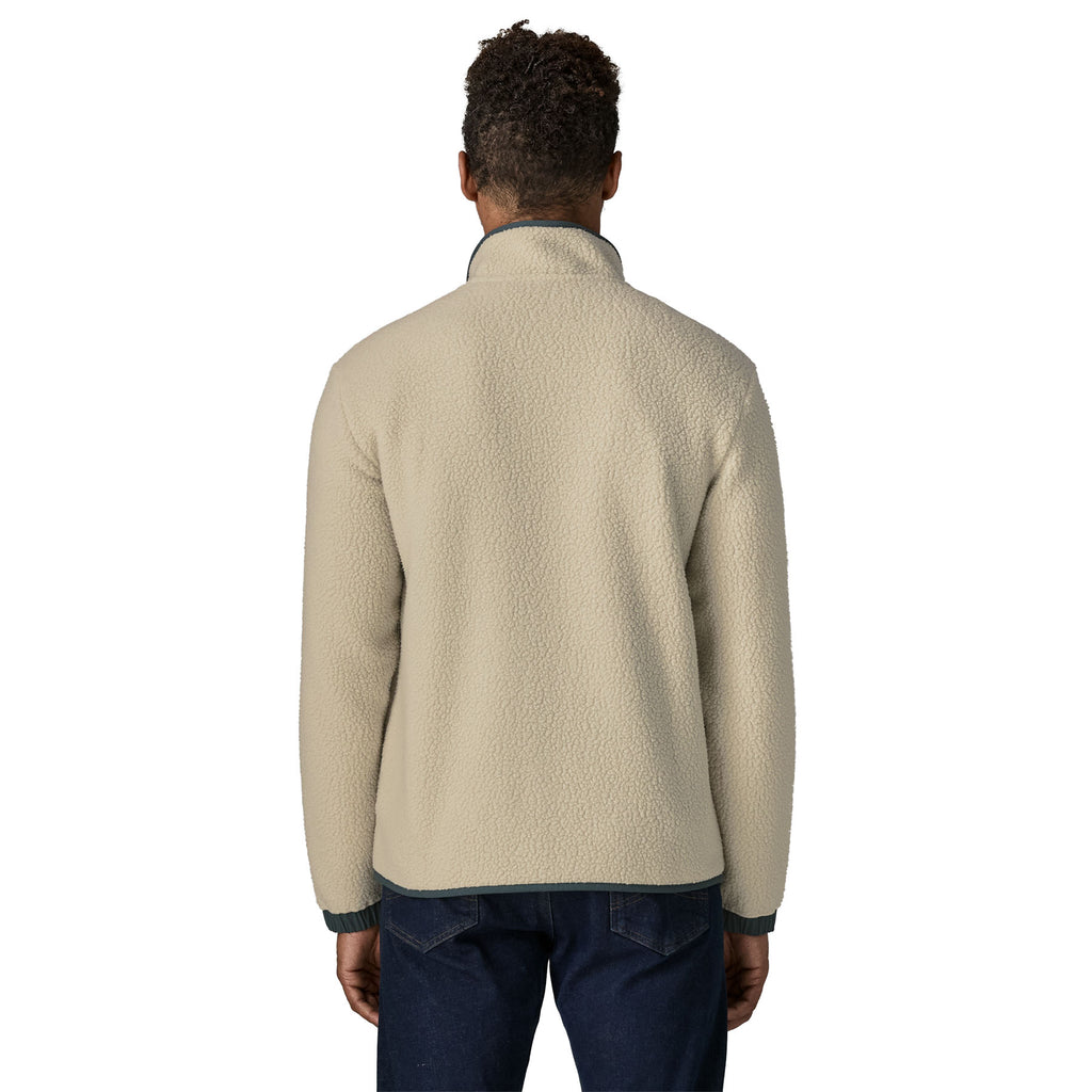 Men's Retro Pile Fleece Patch Jacket - Cream
