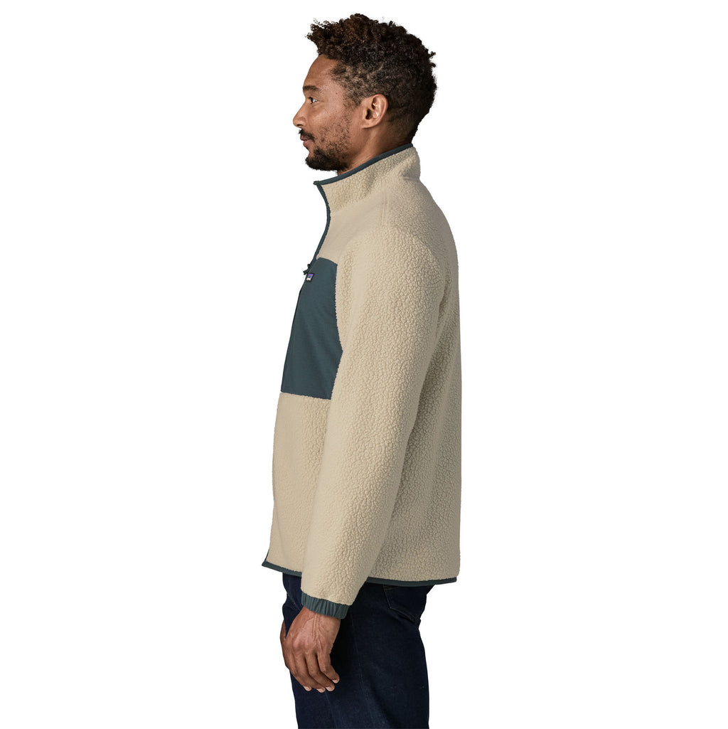 Men's Retro Pile Fleece Patch Jacket - Cream