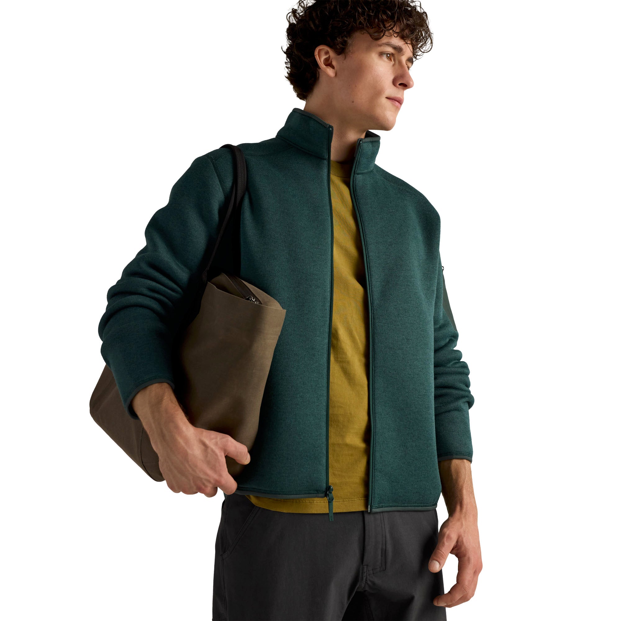 Men's Covert Cardigan - Dark Jade Heather