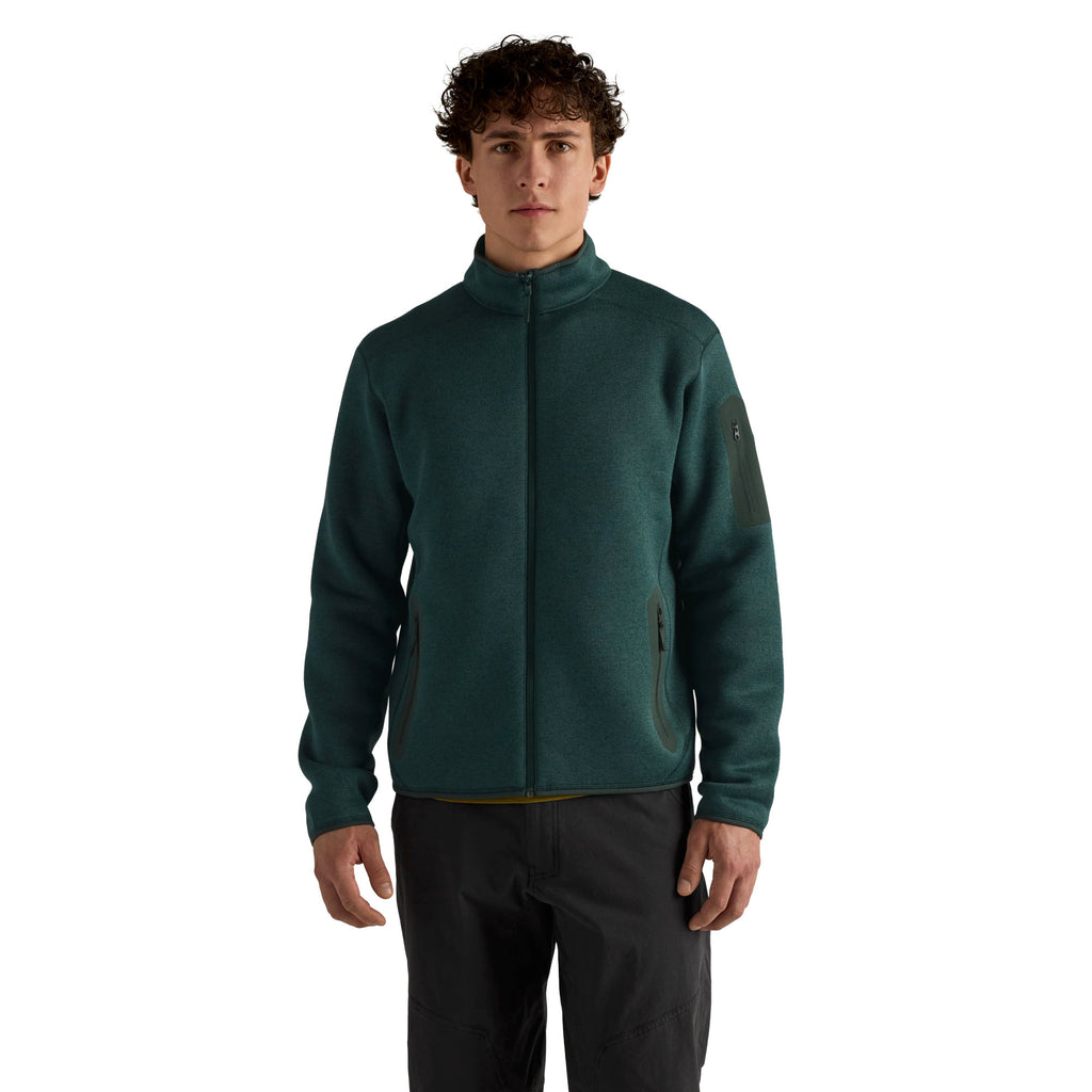 Men's Covert Cardigan - Dark Jade Heather