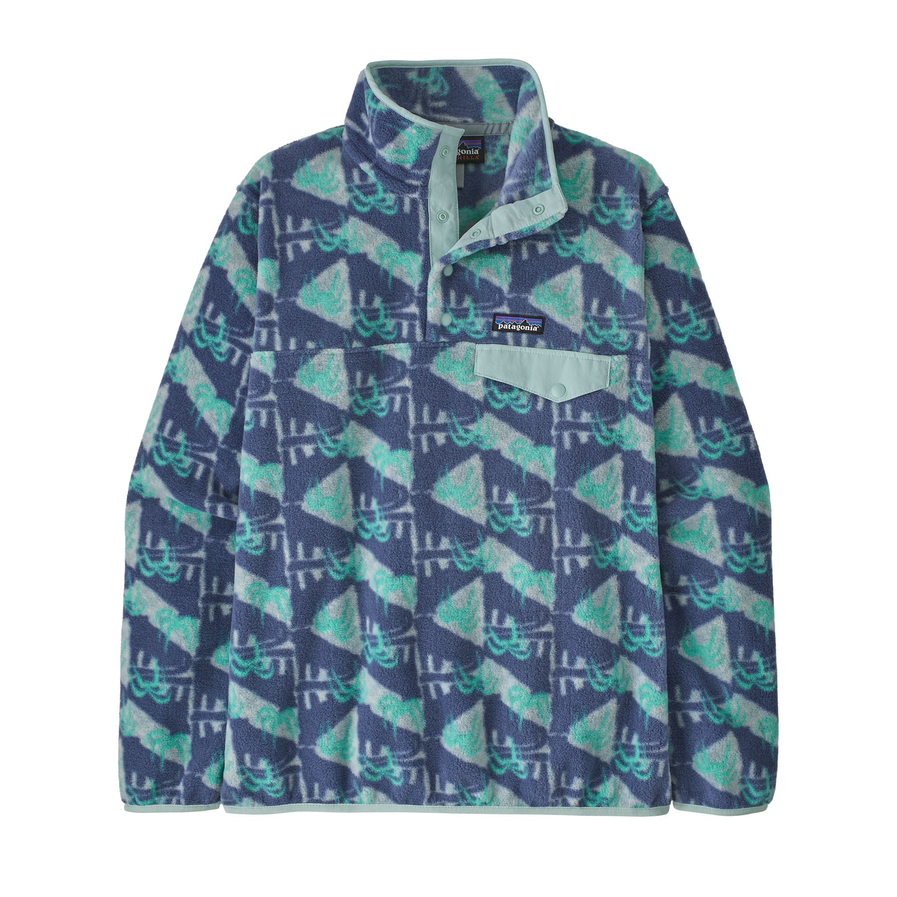 Patagonia Women's LW Synchilla Snap-T Pullover - Blue / Green | Tiso