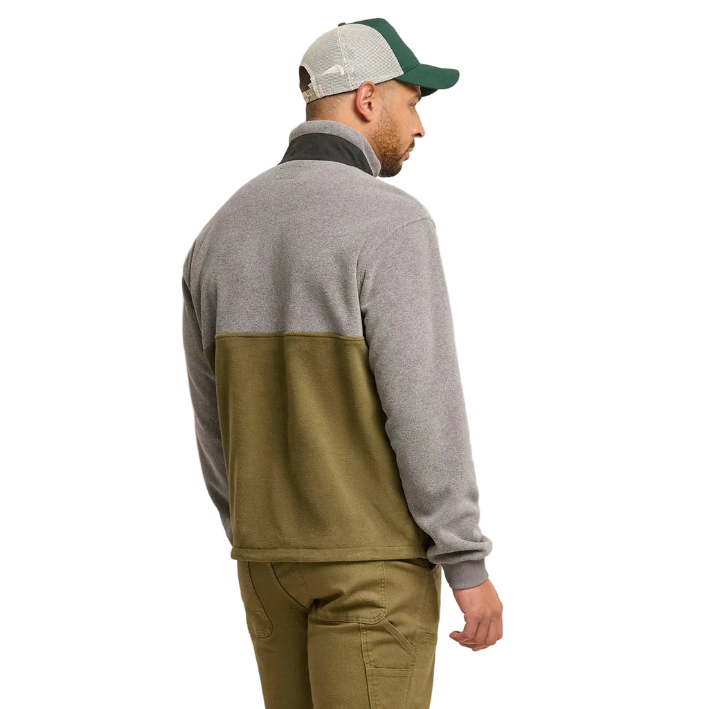 Men's Woodland Hoodless 1/2 Zip Fleece - Grey / Green