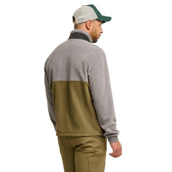 Men's Woodland Hoodless 1/2 Zip Fleece - Grey / Green