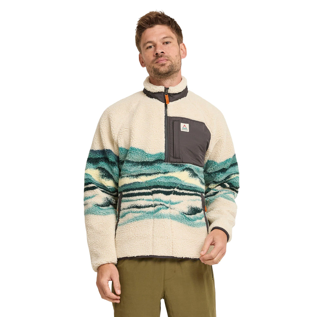 Men's Offroad Sherpa 1/2 Zip Fleece - Cream / Blue